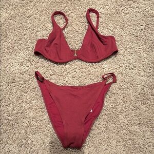 Maroon Hollister bikini